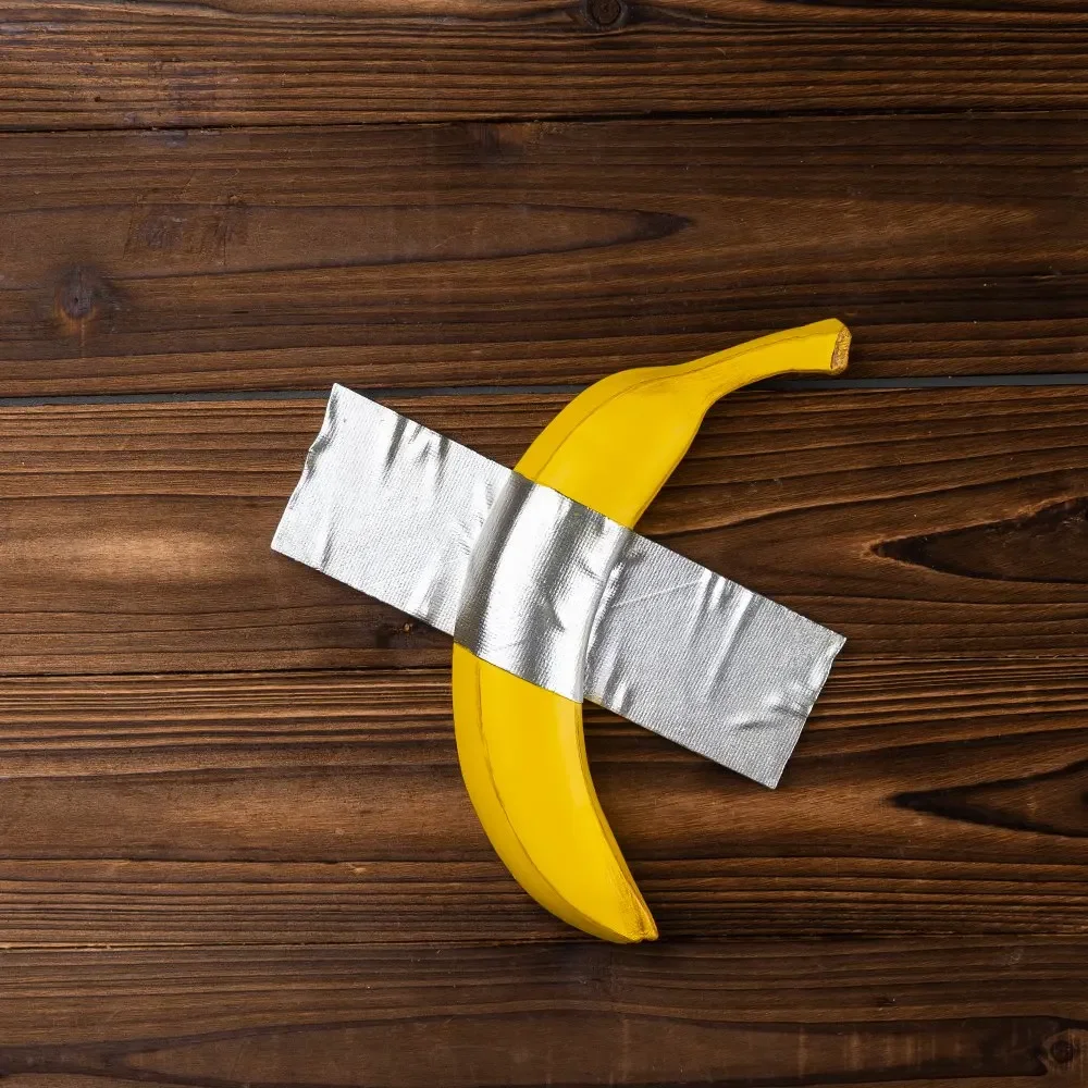 Resin Tape Banana Sculpture Wall Decoration Contemporary Art Modern Living Room Home Interior Decor