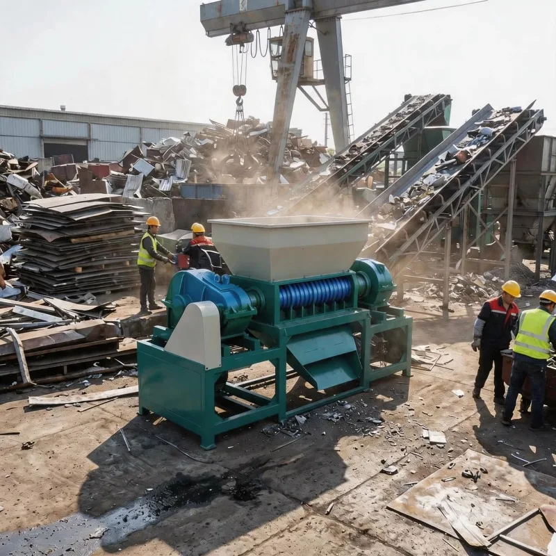 Customized Double Shaft Shredder For Recycling Scrap Metals And Large Scale Solid Waste Double Axis Shredder