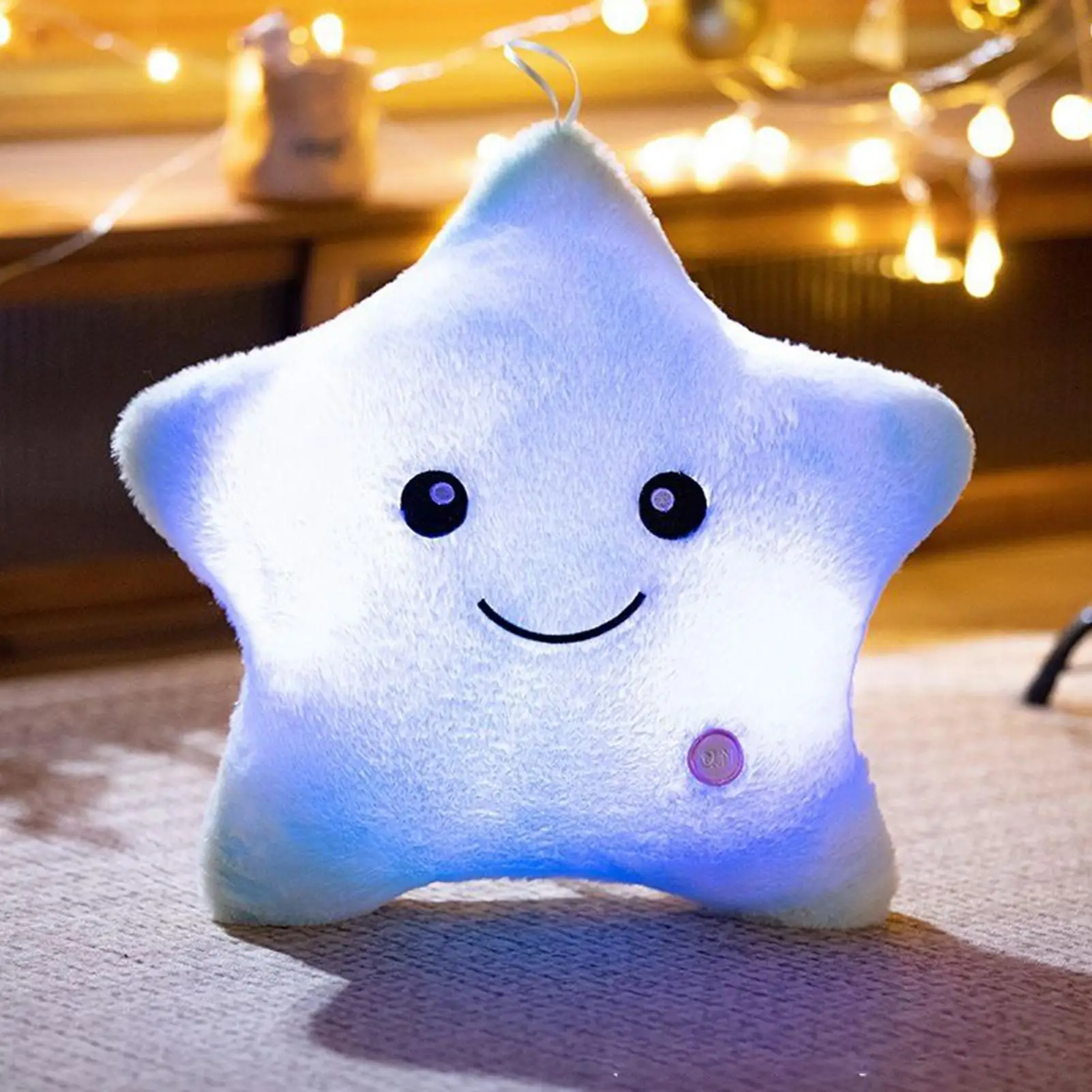 Light Up Plush Star Pillow Decorative Star Plush Sofa Decor 16 Inch Colorful Calming Toy Sleeping Companion for Kids Girls Couch