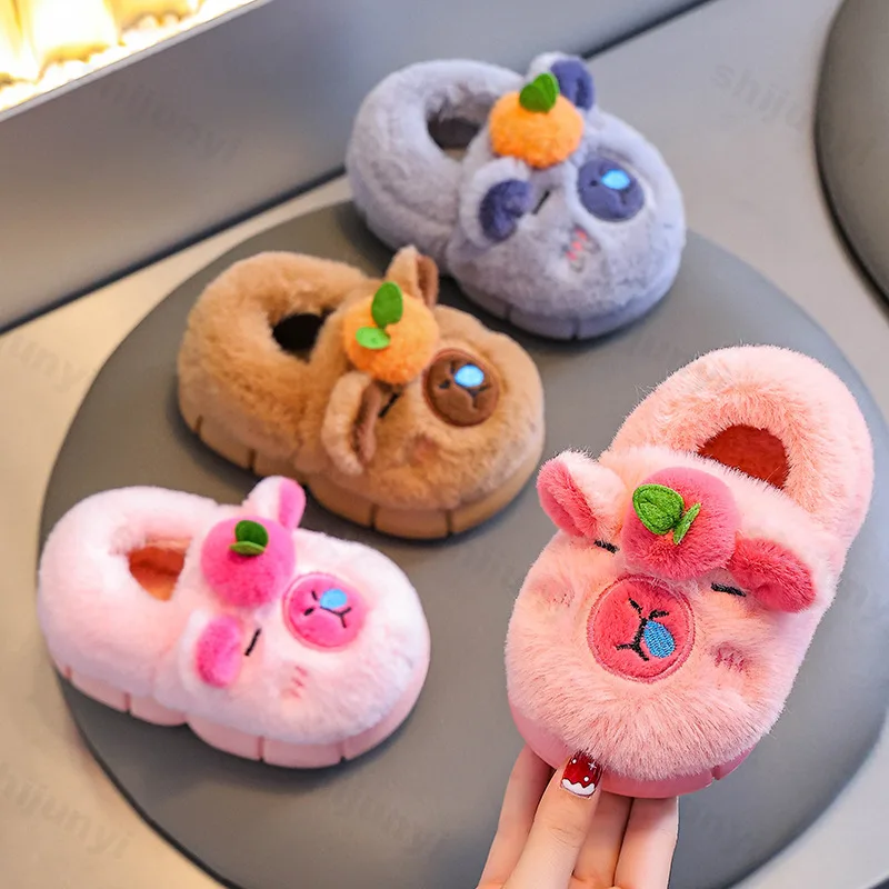 

Детские хлопковые тапочки, новые зимние милые домашние теплые домашние тапочки с героями мультфильмов для мальчиков, нескользящая удобная хлопковая обувь на мягкой подошве для девочек
