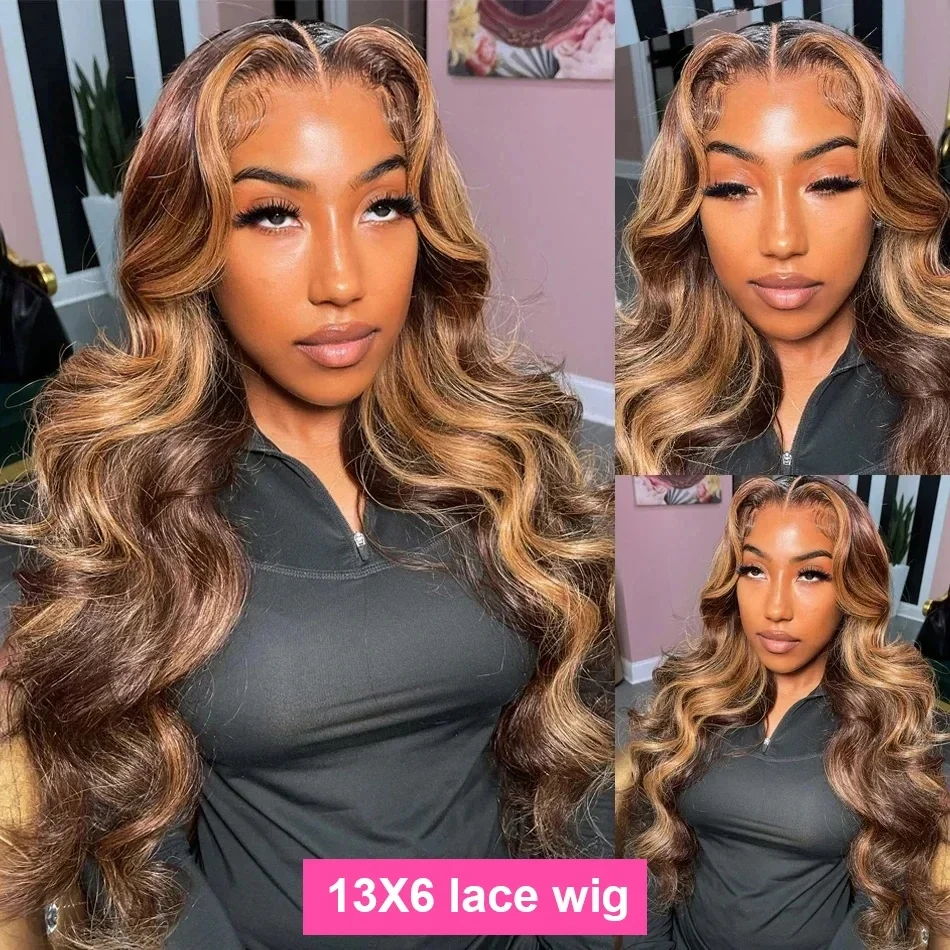 Highlight Wig Human Hair P4/27 Body Wave Wigs Highlight 13x6 Hd Lace Frontal Wig Human Hair 13x4 Hd Lace Front Human Hair Wigs image 3