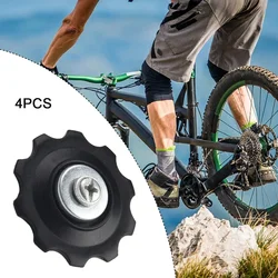 4Pcs 10T Bicycle Rear Guide Wheel 6-7 Speed MTB Bicycle Rear Derailleur Guide Wheel Bike Repair Tools Black Pulley Roller Parts