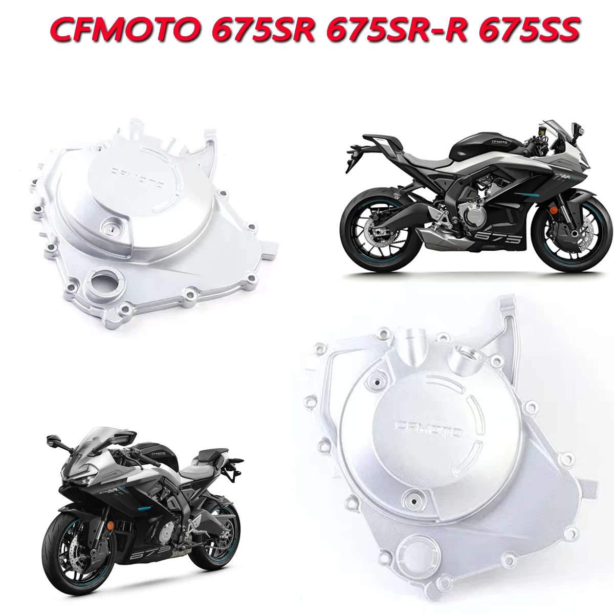 Motorcycle parts 675SR clutch side cover CF650-10 engine right cover Fit For CFMOTO 675SS 675SR-R engine left cover