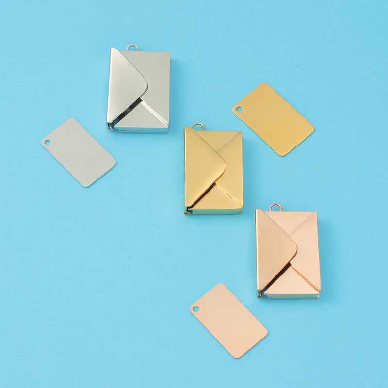 1Pcs/Lot Stainless Steel Envelope Pendant Love Letter Shaped Charms For DIY Making Necklace Earrings Keychain Jewelry