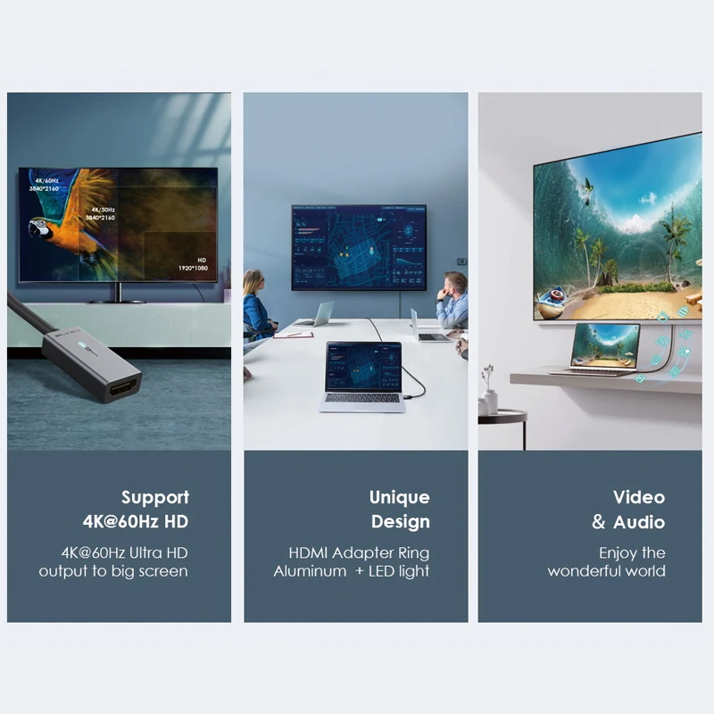 CABLETIME Adapter Mini DisplayPort na HDMI 4K 60HZ Mini DP na HDMI LED do MacBook Air 13 Surface Pro 4 Thunderbolt — zdjęcie produktu 3
