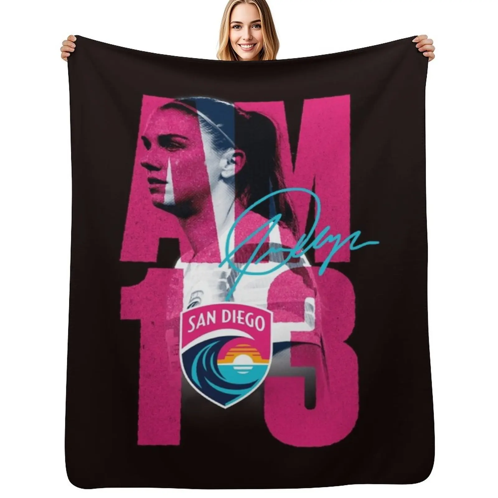 NWSL Alex Morgan Throw Blanket Soft Plush Plaid Kid'S valentine gift ideas Furrys Large Bed Blankets