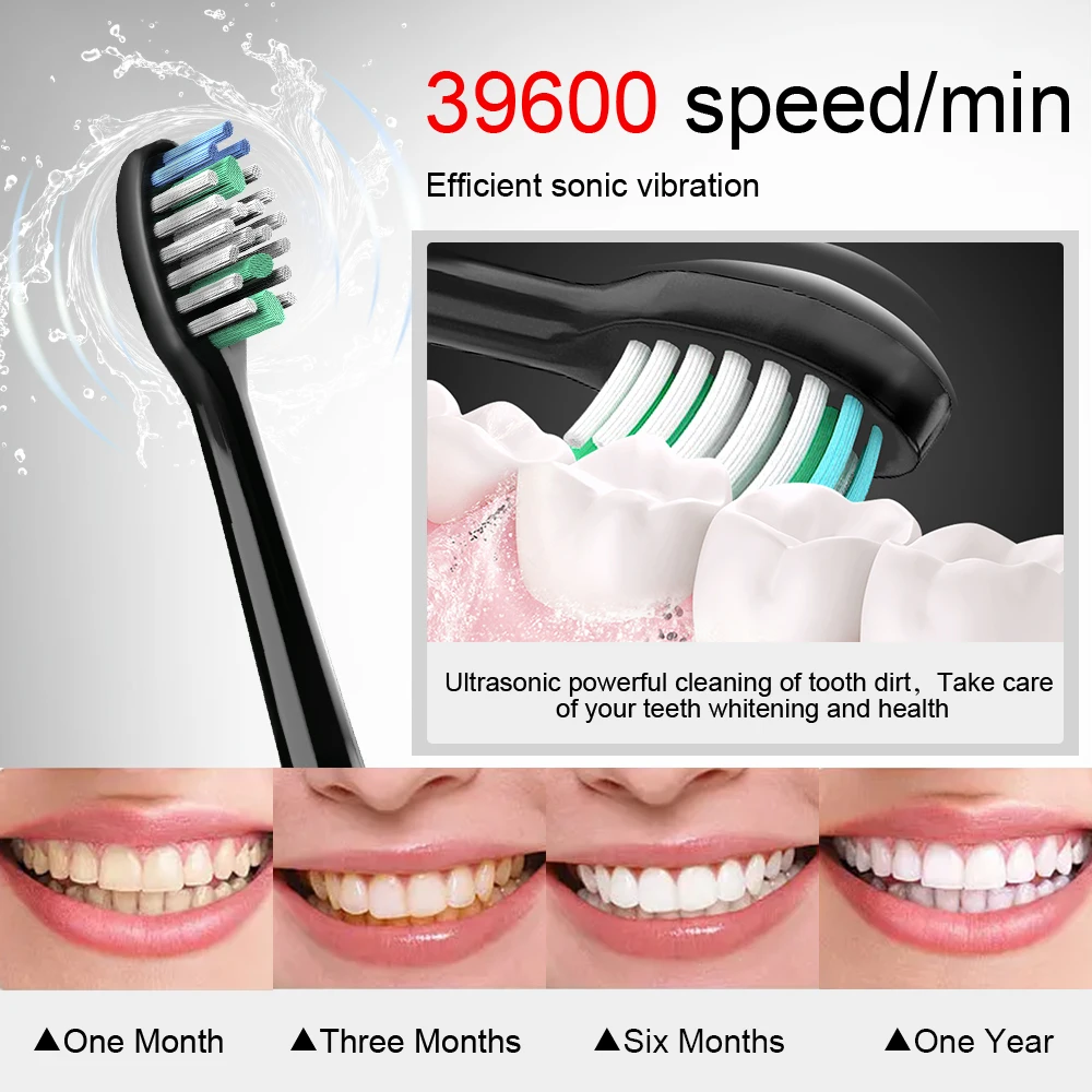 Sonic Electric Toothbrush Smart Adult Ultrasonic Tooth Brush Rechargeable Teeth Whitening 8 Toothbrushes heads Sarmocare S100