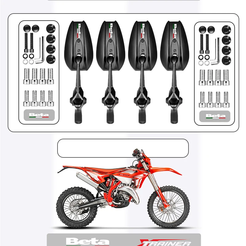 

Upgrade Rear View Motorcycle Rearview Mirrors Side Mirror For Beta Evo 250 Beta Racing Junior Senior Enduro Xtrainer Accessorie