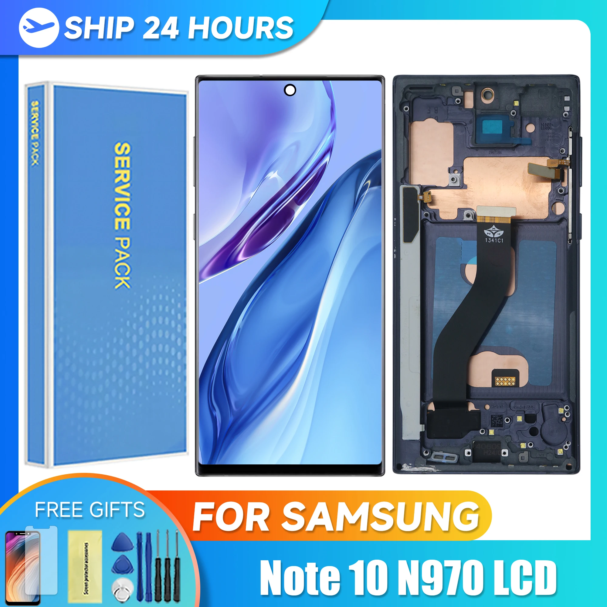 Note10 New TFT For Samsung Galaxy Note 10 N970 N970F Display Touch Screen Digitizer Replace Assembly with Frame