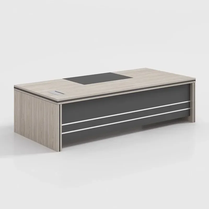 2026 Custom modern minimalism computer/laptop wooden table & pedestal manager executive desk for CEO Boss Office and Commercial