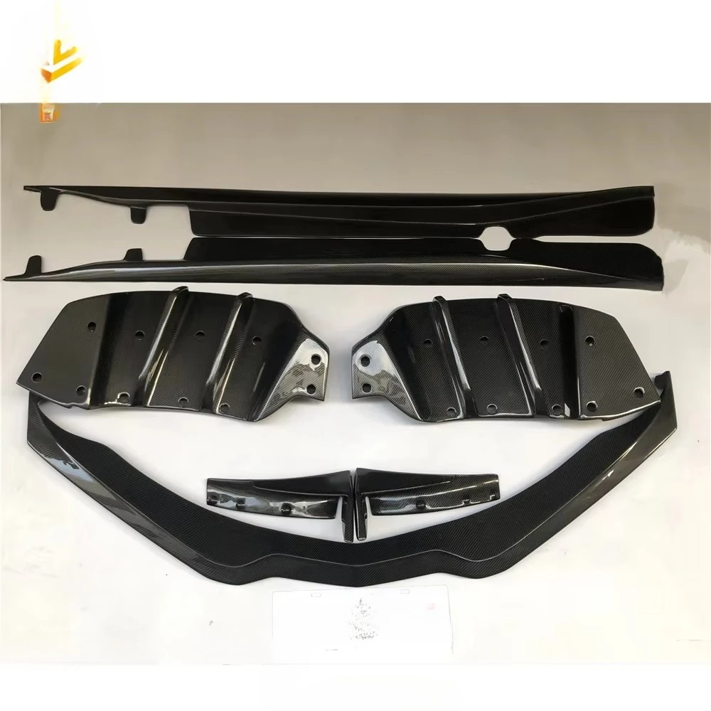 Carbon Fiber Body Kit Bumper Front Lip Diffuser Skirt Is Suitable for Corvette C7 Supercar