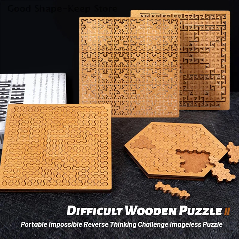 

Innovative Wooden Fractal Tray Labyrinth Jigsaw Puzzle Mind-Challenging Impossible Exquisite Design for Brain Teaser Enthusiasts