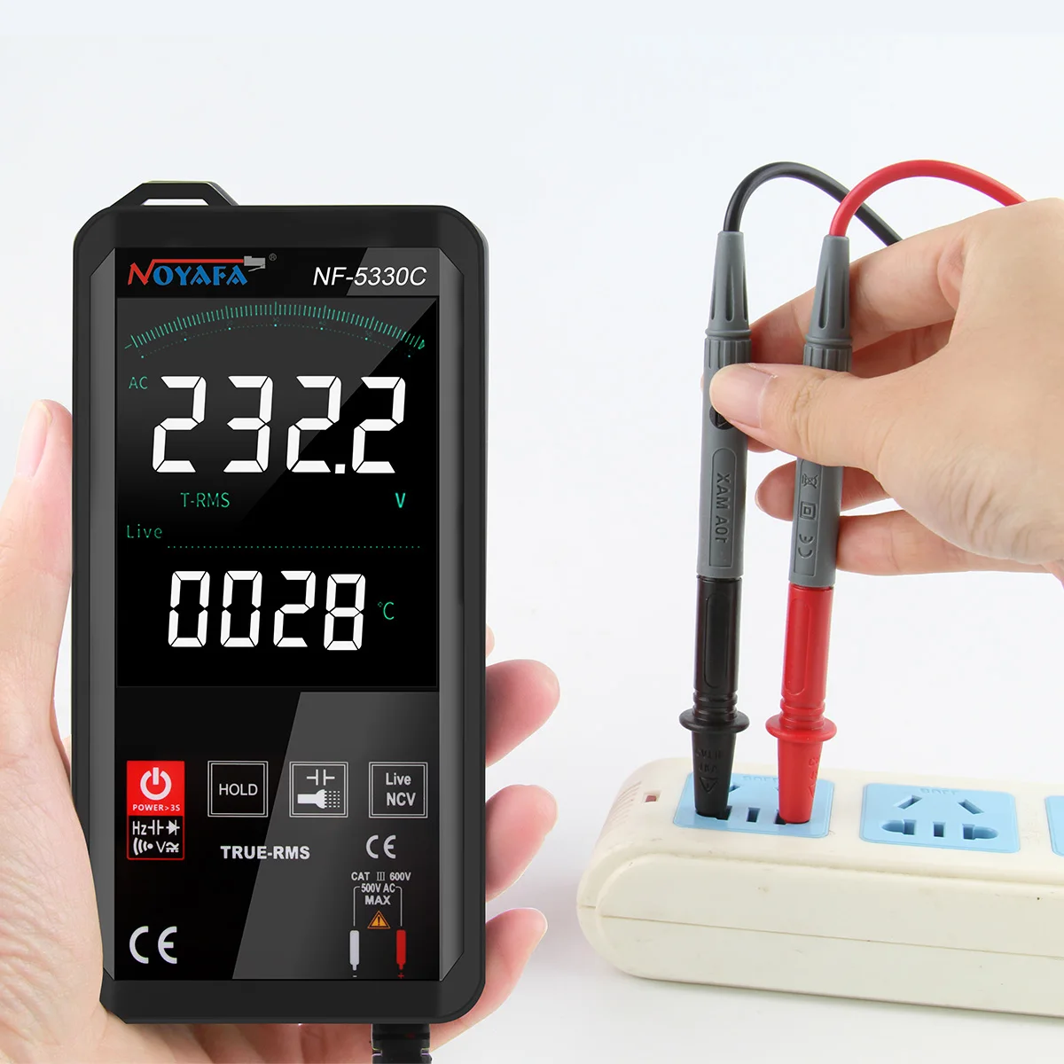 NOYAFA NF-5330A/C Smart Multimeter Digital Professional DMM Tester HD Color Screen Ultrathin Intelligent OHM NCV Voltage Meter