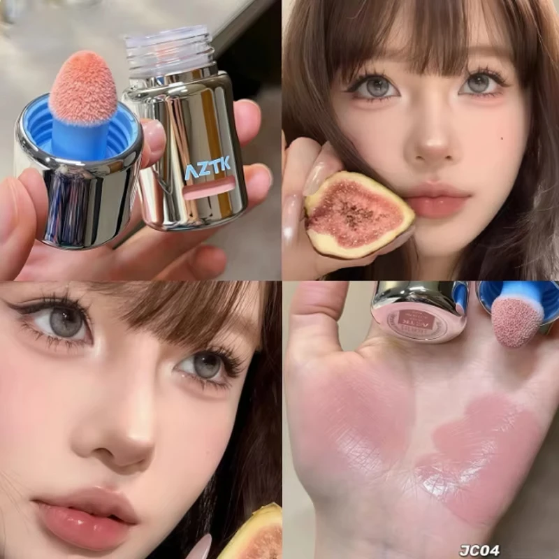 AZTK JC04 Wasser-zu-Puder Flüssiges Rouge Weich Matt Natürlich Strahlend Aufhellender Wangen-Tint Leicht Mischbar Wasserfest Make-up
