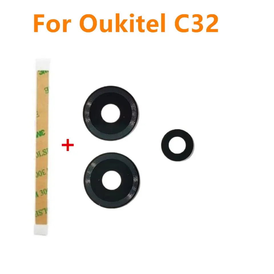 New Original For Oukitel C32 Phone Rear Back Camera Lens Glass Frame Spare Parts Screen Protective
