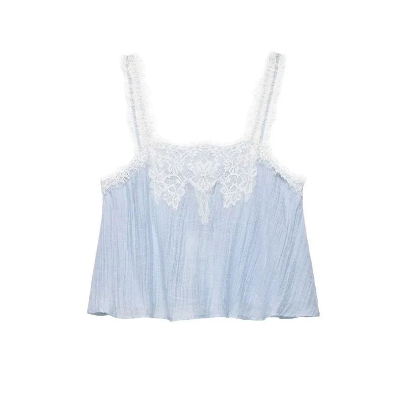 

Lace Cami Top Lace Trim Midi Skirt Two Piece Set Sleeveless Square Neck 2026 Spring Romantic Casual Vacation Women Co Ord Outfit