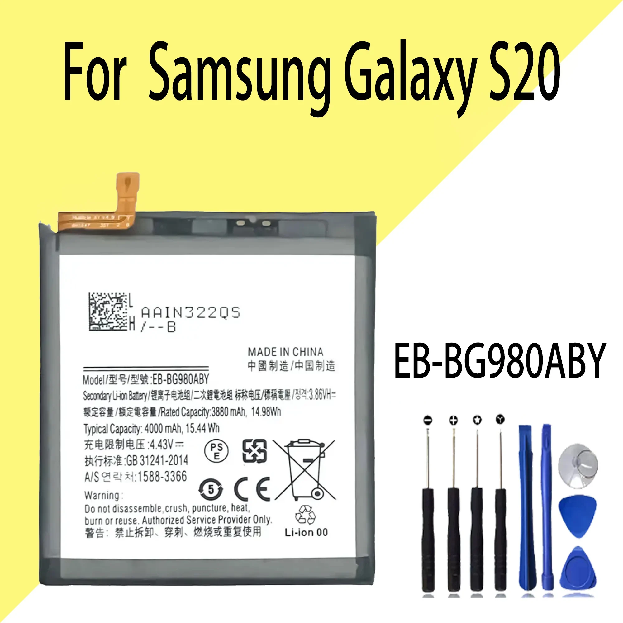 100% high capacity EB-BG980ABY Battery For Samsung S20 Phone Replacement Bateria