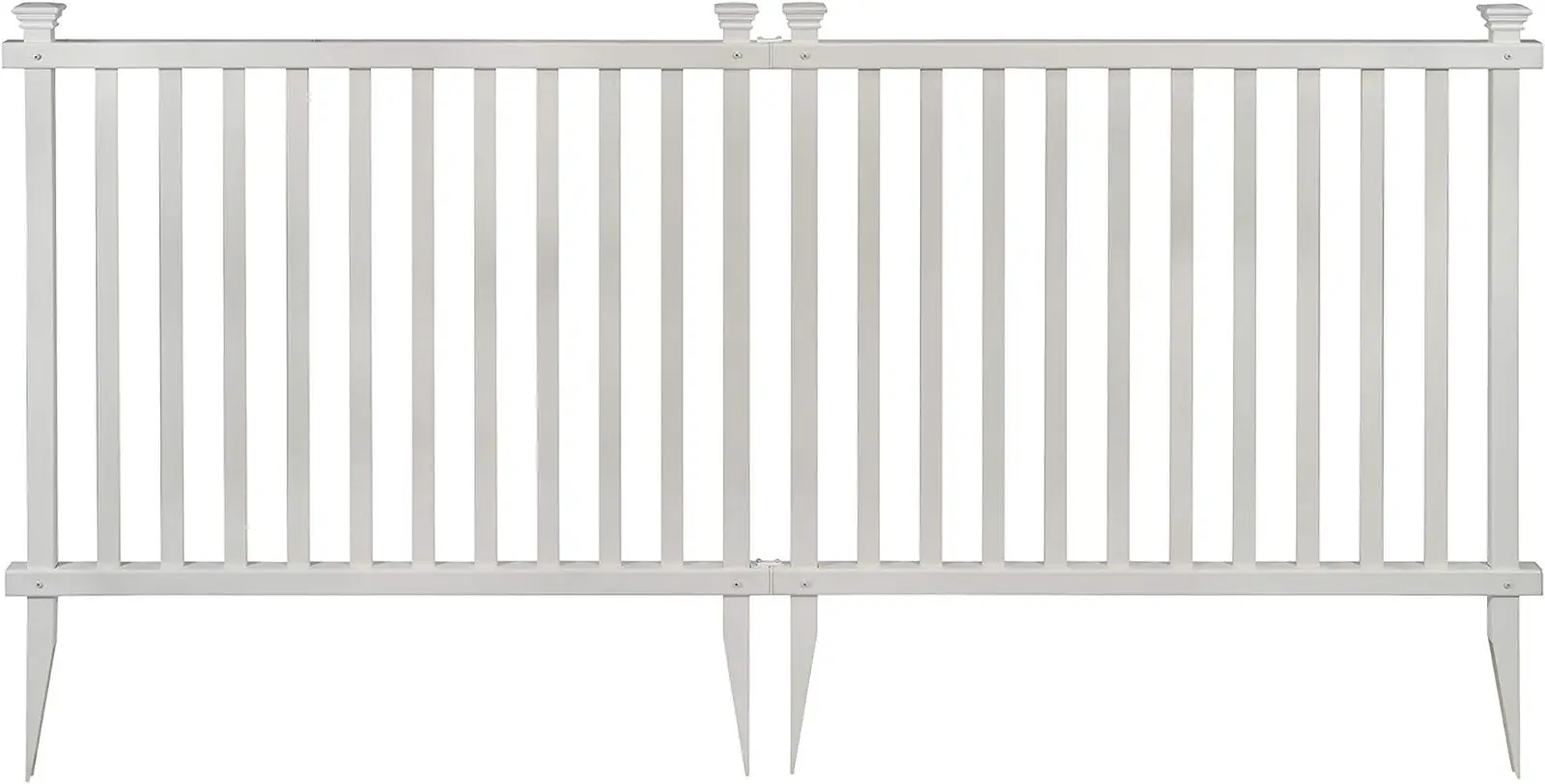 No Dig Semi-Permanent Vinyl Fence, White(36in H x 42in W)-(Pack of 2)