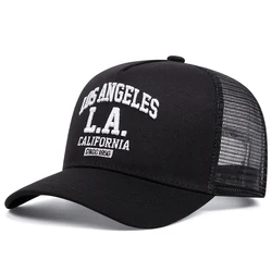 LOS ANGELES embroidered men's and women's outdoor sports event cap American trucker net hat trend fashion
