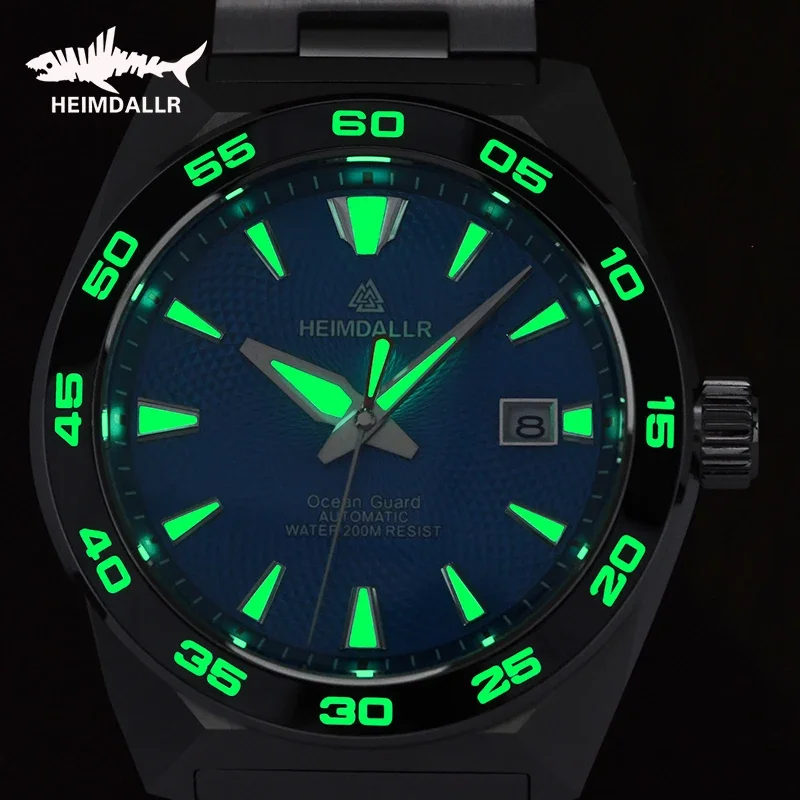 Heimdallr Monster GS Diver Men's Watch 43mm Blue Dial Sapphire Ceramic Bezel NH35 Automatic Movement Stainless Bracelet 20Bar
