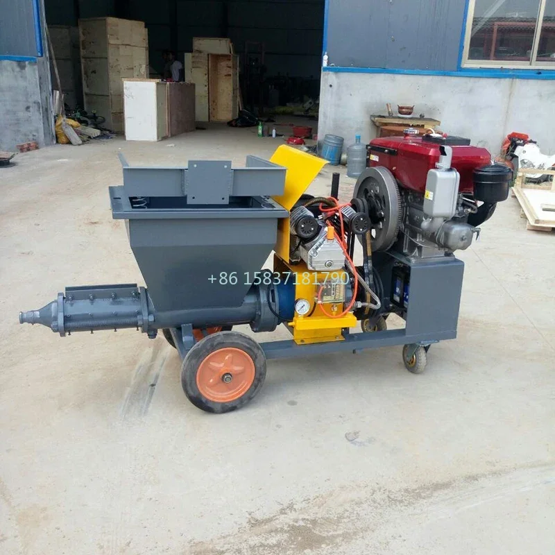 

China Cement Mortar Spraying Machine Projection Plaster Powerful Diesel Power Mortar Spraying Plastering Machiner for Mexico