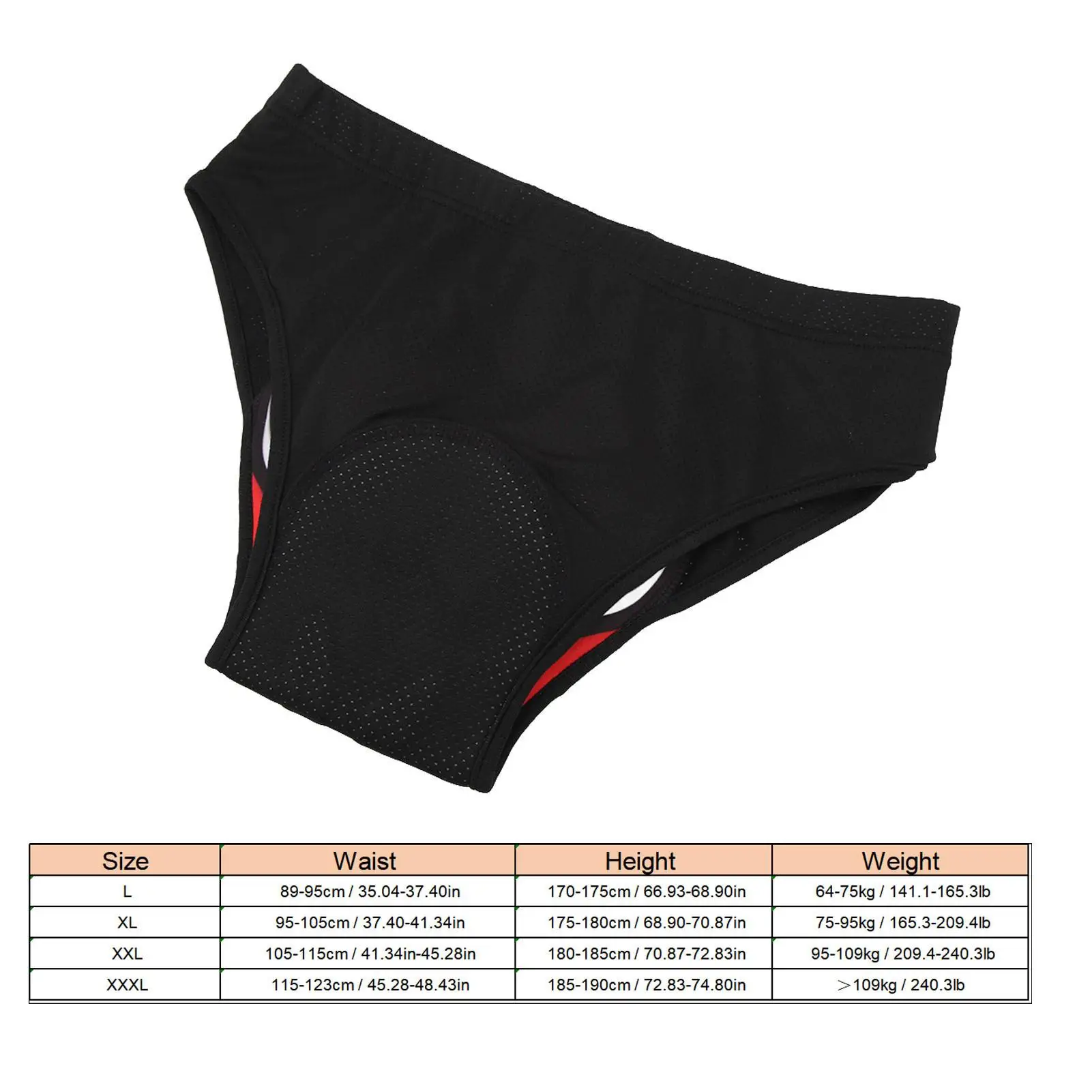 Men's Cycling Underwear with Quick-Dry Fabric & Thick Silicone Padding - Comfortable Elastic Waistband for outdoor Riding