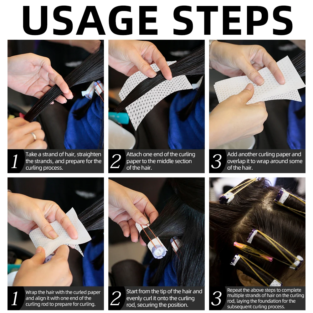 1000매/박스 일회용 펌 페이퍼 살롱 헤어 펌 페이퍼 헤어 컬러 살롱 내열성 블랜칭 펌 페이퍼