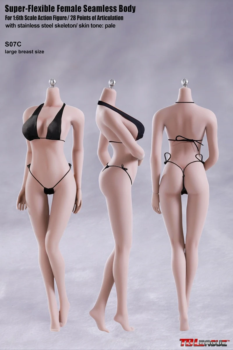 TBLeague-figura de acción sin costuras para mujer, modelo de cuerpo femenino, S01A, S04B, S07C, S10D, Color pálido, 1/6