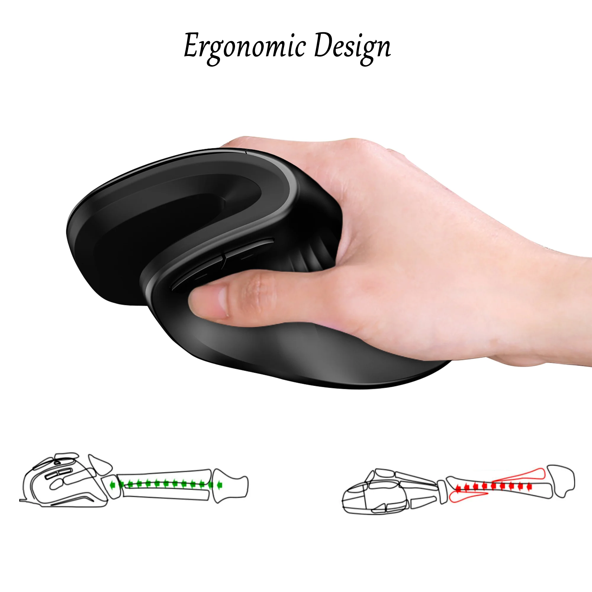 Ergonomic Vertical Wireless Mouse USB Optical Comfortable Gaming Mice Rechargeable Silent Office Mouse For Computer Laptop PC