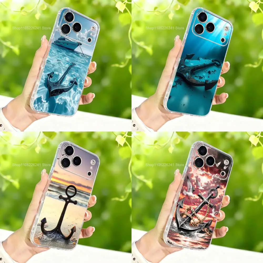 

Painting Art Anchor For iPhone 16,13,12,11,17,14,15,Pro,Max,Plus,X,XS,XR,SE,Mini Transparent Soft silicone Case