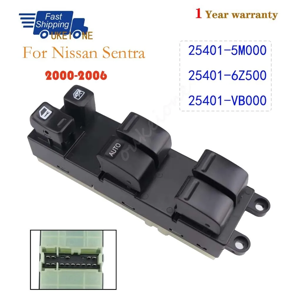 25401-5M000 para 2000 2001 2002 2003 2004 2005 2006 Nissan Sentra interruptor de ventanilla principal eléctrico delantero izquierdo 25401-VB000