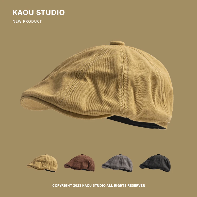 Cotton Spring and Autumn Versatile Beret Retro Forward Hat Men's and Women's Same Painter Hat Newsboy Hat