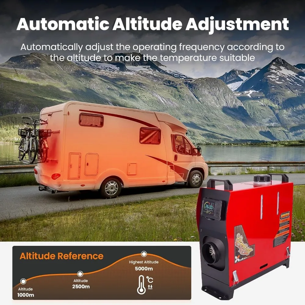 سخان ديزل maXpeedingrods 8KW 12V/24V، جهاز تحكم عن بعد للتطبيق، نمط الكل في واحد، مع بطارية أداة يبدأ بسرعة لشاحنات السيارات C