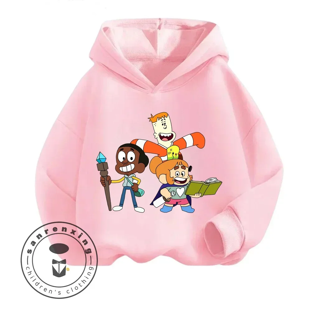 2024 Stylish Craig of the Creek Animated Cartoon Character Print Design Soft Warm Children Autumn and Winter Season Style Hoodie