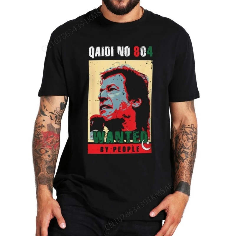 Retro Imran Khan Qaidi No 804 T Shirt PTI Partei Pakistan Fans Vintage Graphic T-shirts EU Size Cotton Unisex Tee Tops