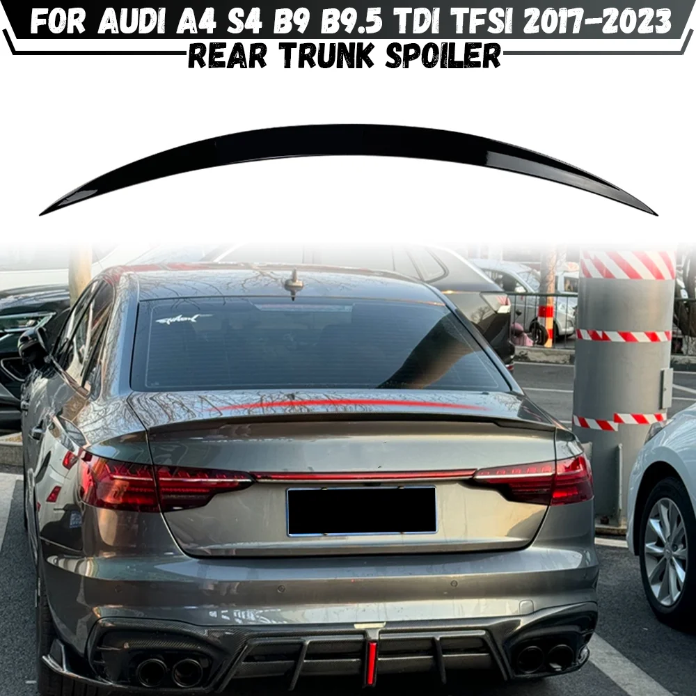 Car Rear Trunk Spoiler Roof Lip Tail Wing For Audi A4 S4 B9 9.5 TDI TFSI 2017 2018 2019 2020 2021 2022 2023 Bodykits Tuning