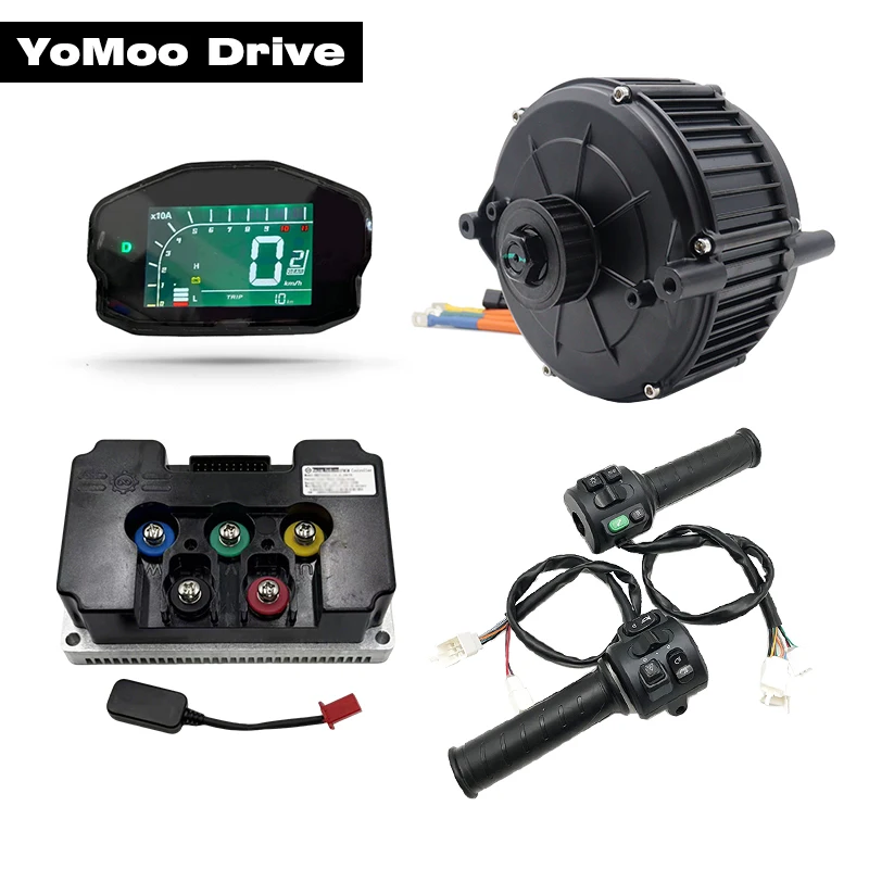 

QS165 5KW 35H PMSM Mid Drive Motor Hall Type With Fardriver ND84680/ND96680 Controller, DKD Display, T08 Throttle For Lightbike