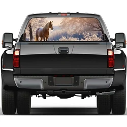 Horse in Snowy Field Car Rear Window Decal Fit Pickup,Truck,Car Universal See Through Perforated Back Windows Vinyl Sticker