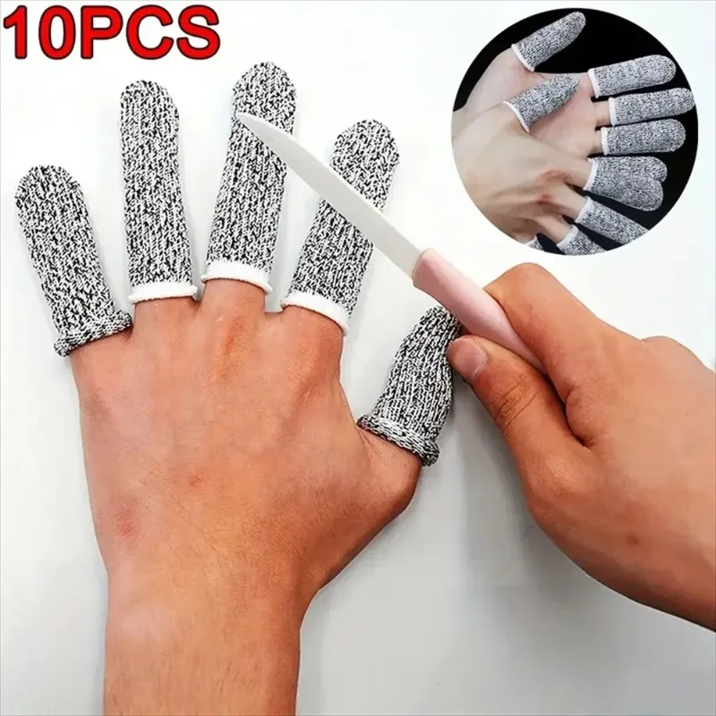 10Pcs Anti cutting finger cover protective cover with 5 levels of elasticity, wear resistance, anti slip good fit finger cots