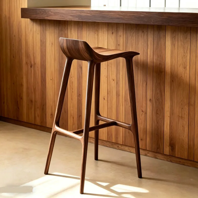 Tabourets de bar en bois peu encombrants, chaises de salle à manger uniques et minimalistes pour cuisine, mobilier universel Taburete Alto Salon