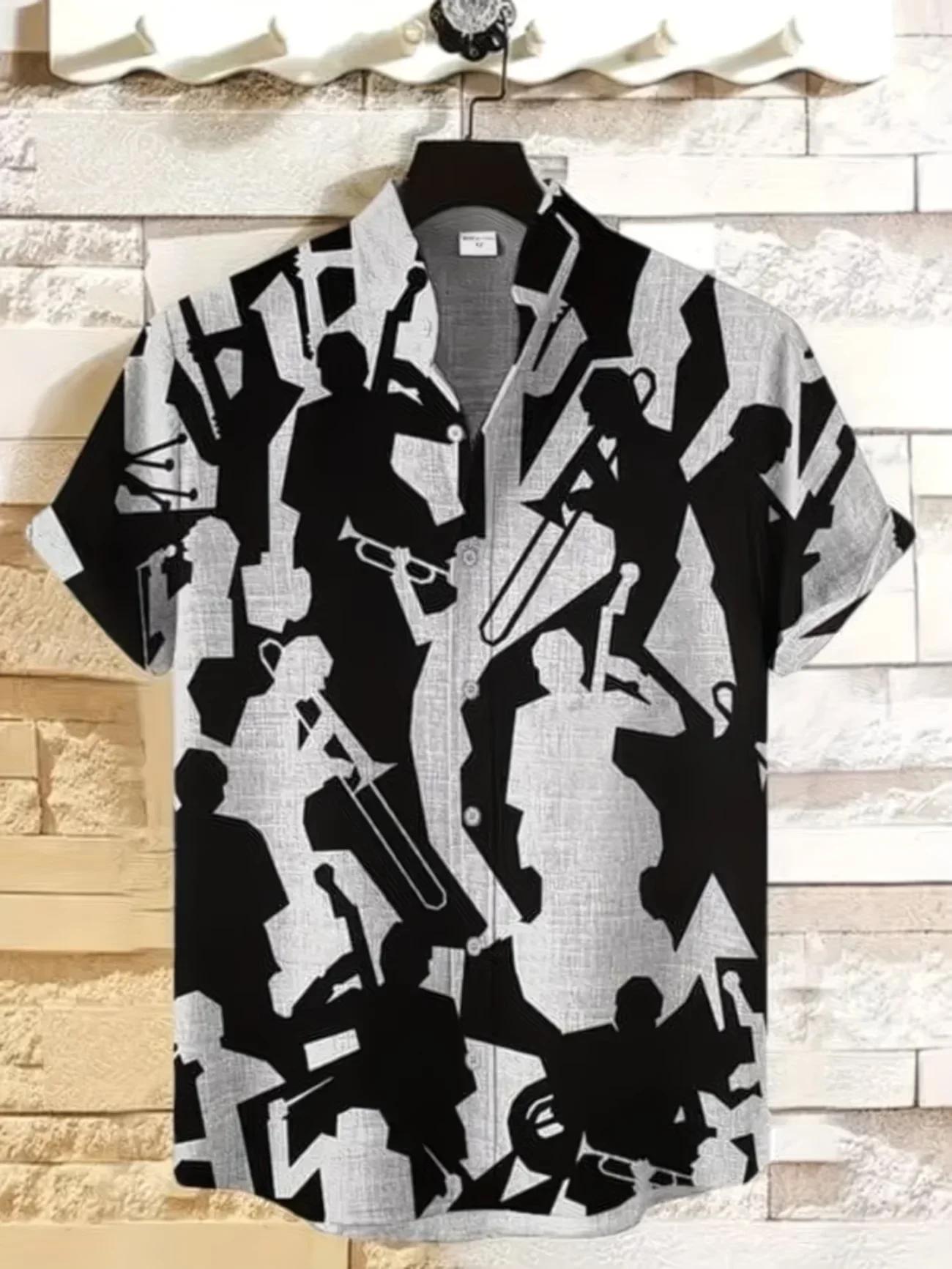 Men's Linen Short Sleeve Shirt, Chinese Ink Wash Bamboo Flower Butterfly 3D Print Artistic Top