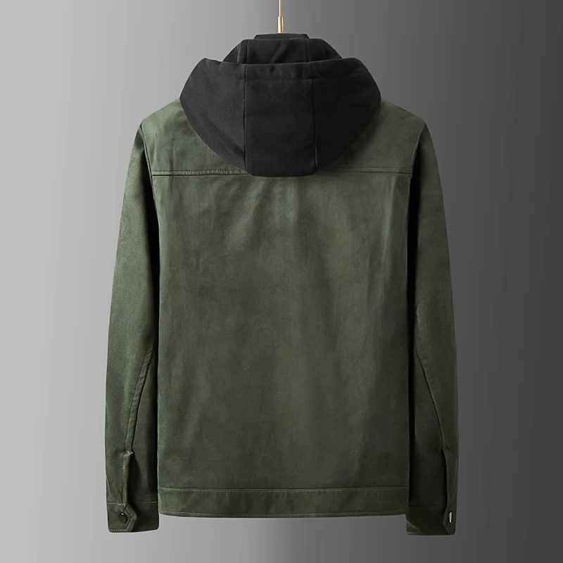 2022For fall, high quality elastic suede jackets are recommended for men's fashion hooded jackets