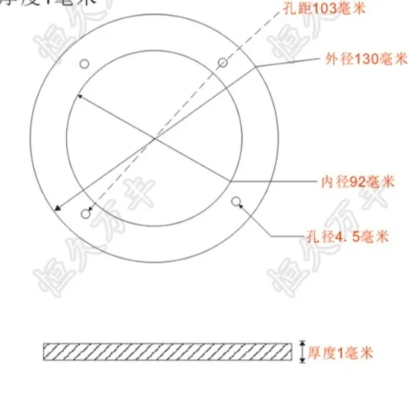 1pcs 130x92x1mm  Dial stainless steel Angle dial 360 degree protractor round accessories