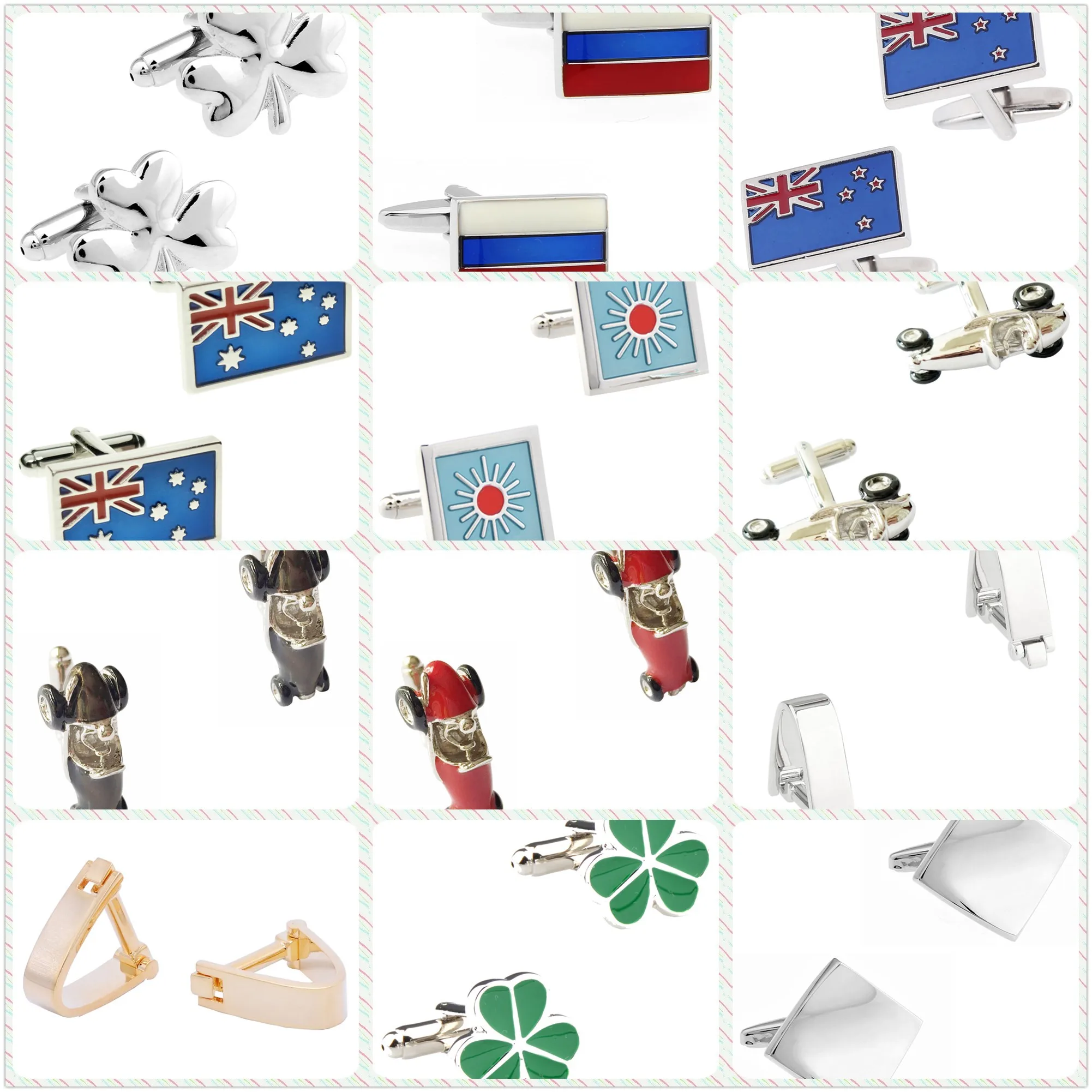 

16 Styles TZG Fashion Metal Cufflink Mens Cuff Link 1 Pair