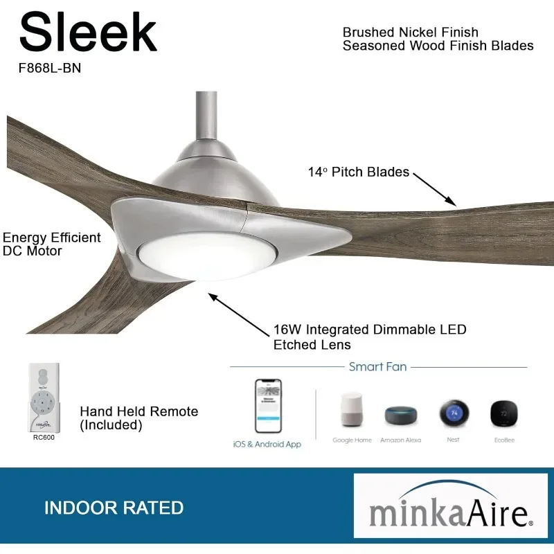 Minka Aire F868L-BN Sleek 60