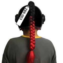 Perruque de Tresses Punk pour Casque de Moto, Vélo, Queue de Cheval, pour Femme et Enfant, sans Casque