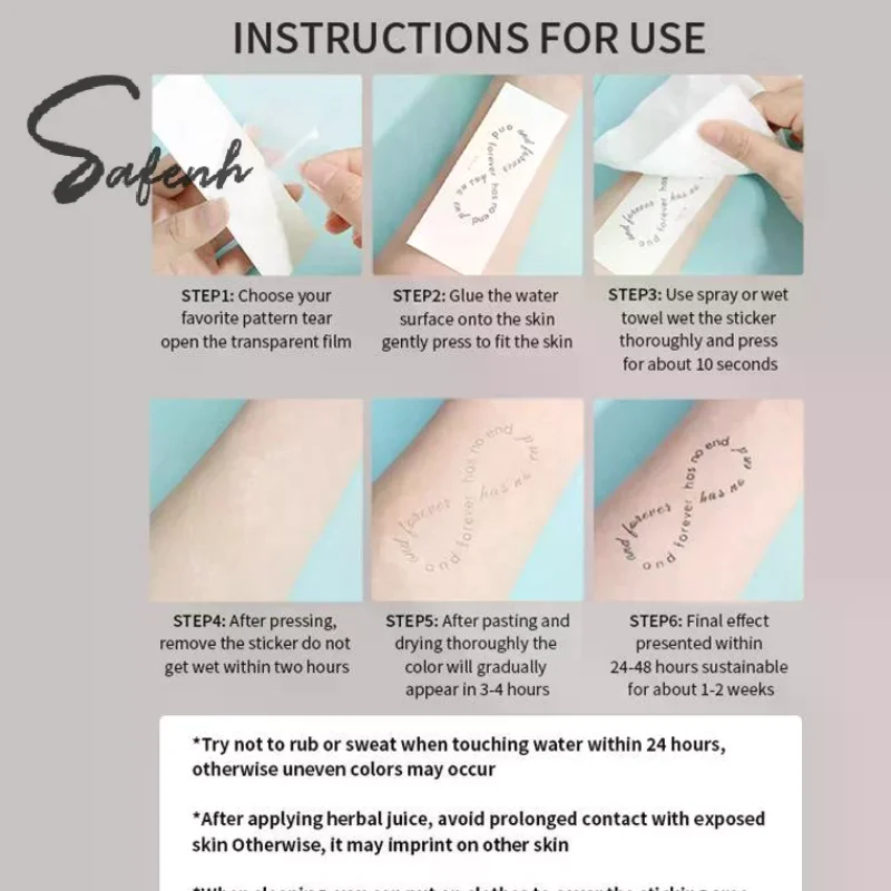 5Pcs Arabic Quote Waterproof Temporary Tattoo Stickers, Long-lasting Waterproof For Arm, Leg, Chest