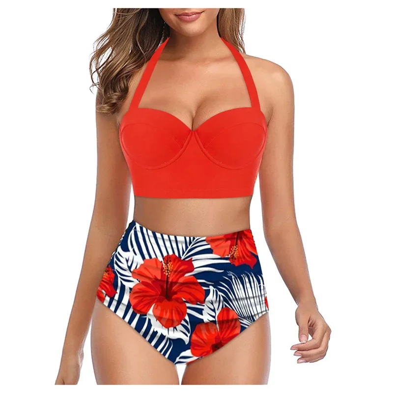 Sexy Bikini Sets Summer  Swimsuits Push Up  Female Swimwear 2022 Beach Wear High Waist  Women's Swimming Bathing Suit