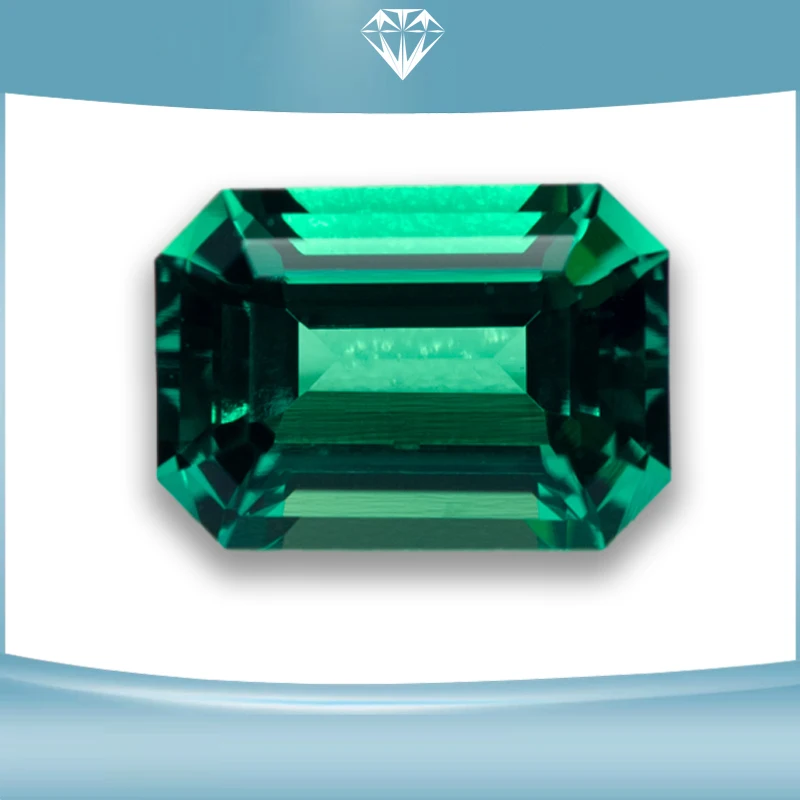 Lab Grown Columbia Emerald hydrotermal Emerald Cut taglio a mano materiali avanzati per la produzione di gioielli certificato 0.12-0.55ct AGL