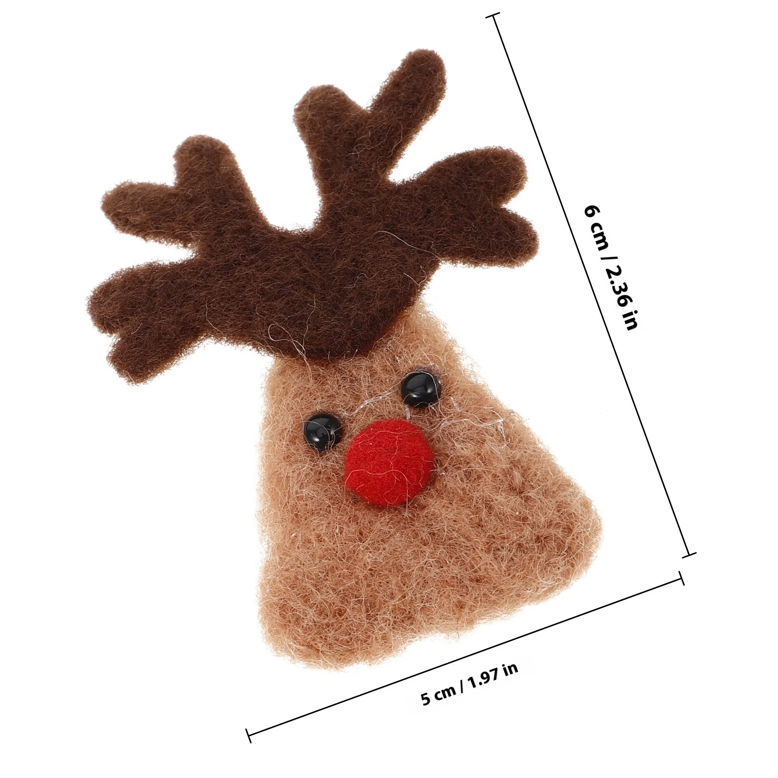 4 szt. Świąteczne głowy renifera do dekoracji, rękodzieła DIY, ozdoby z filcu wełnianego na choinkę, dekoracja domu, ozdoby głowy renifera